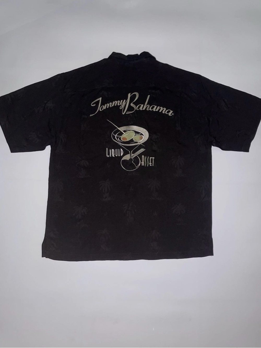 Tommy Bahama Black Short-Sleeve 'Liquid Asset' Back Graphic Shirt